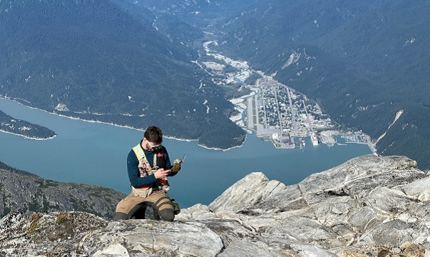 DGGS scientist collects data outside Skagway