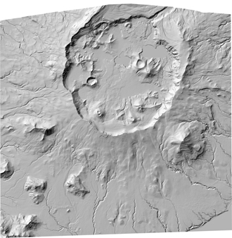 A low resolution jpg image file derived from the higher resolution tif shaded relief image okmok_shaded_relief.tif